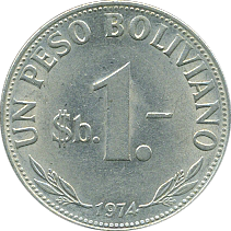 1 Peso Boliviano 1968~1980 Wertseite