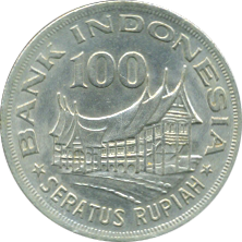 100 Rupiah 1978 Wertseite
