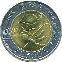 500 Lire 1998 Wertseite