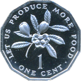1 Cent 1976-1982, 1984 Wertseite
