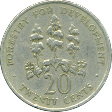20 Cents 1976, 1981, 1982, 1984 ,1987 Wertseite