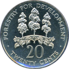 20 Cents 1977-1982, 1984 Wertseite
