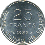 25 Francs 1981, 1982 Wertseite