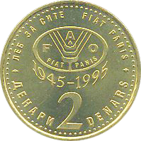 2 Denars 1995 Wertseite