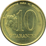 10 Guaranies 1993, 1996 Wertseite